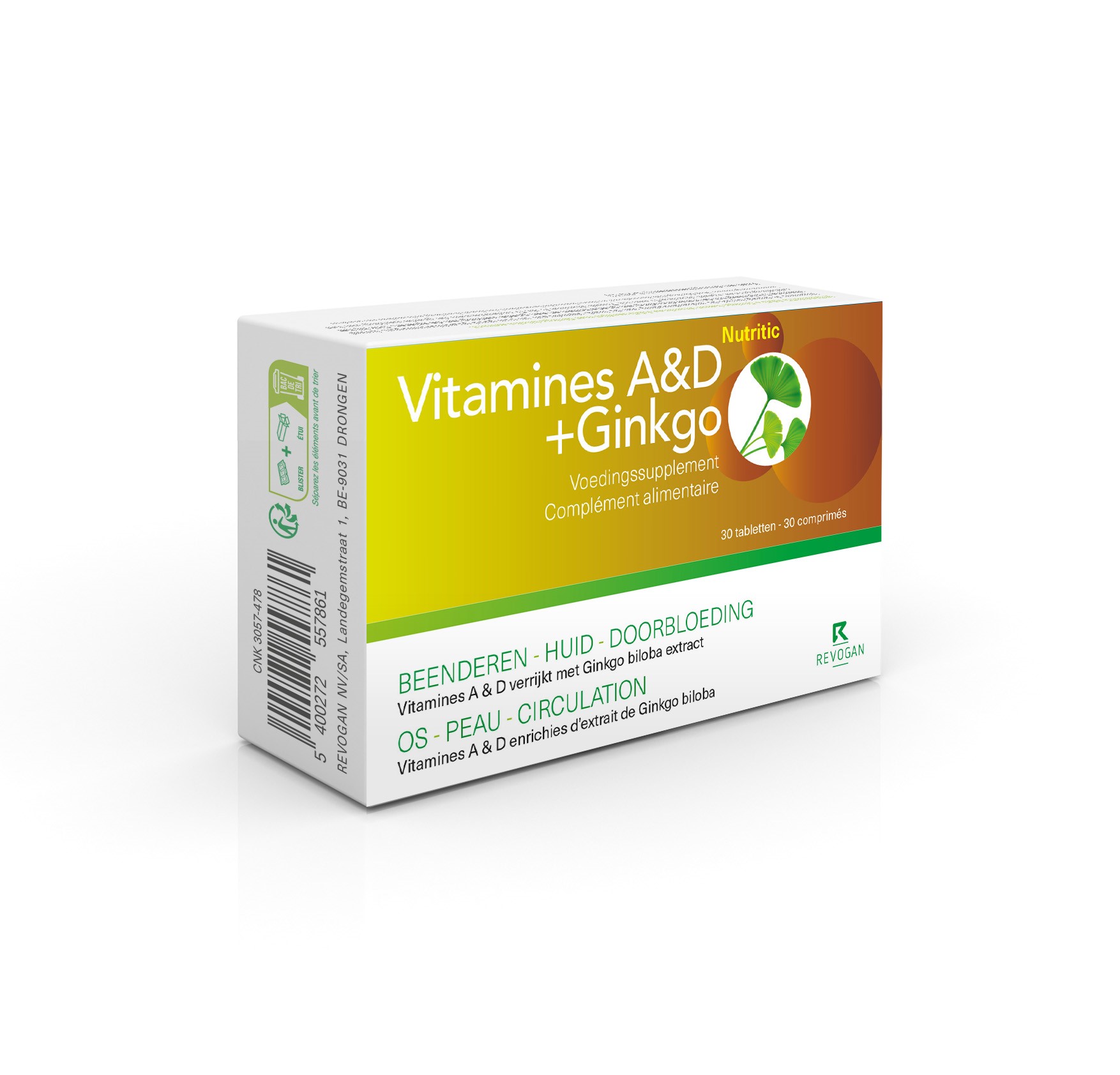 Revogan - Vitamines A&D + Ginkgo - beenderen - huid - doorbloeding
